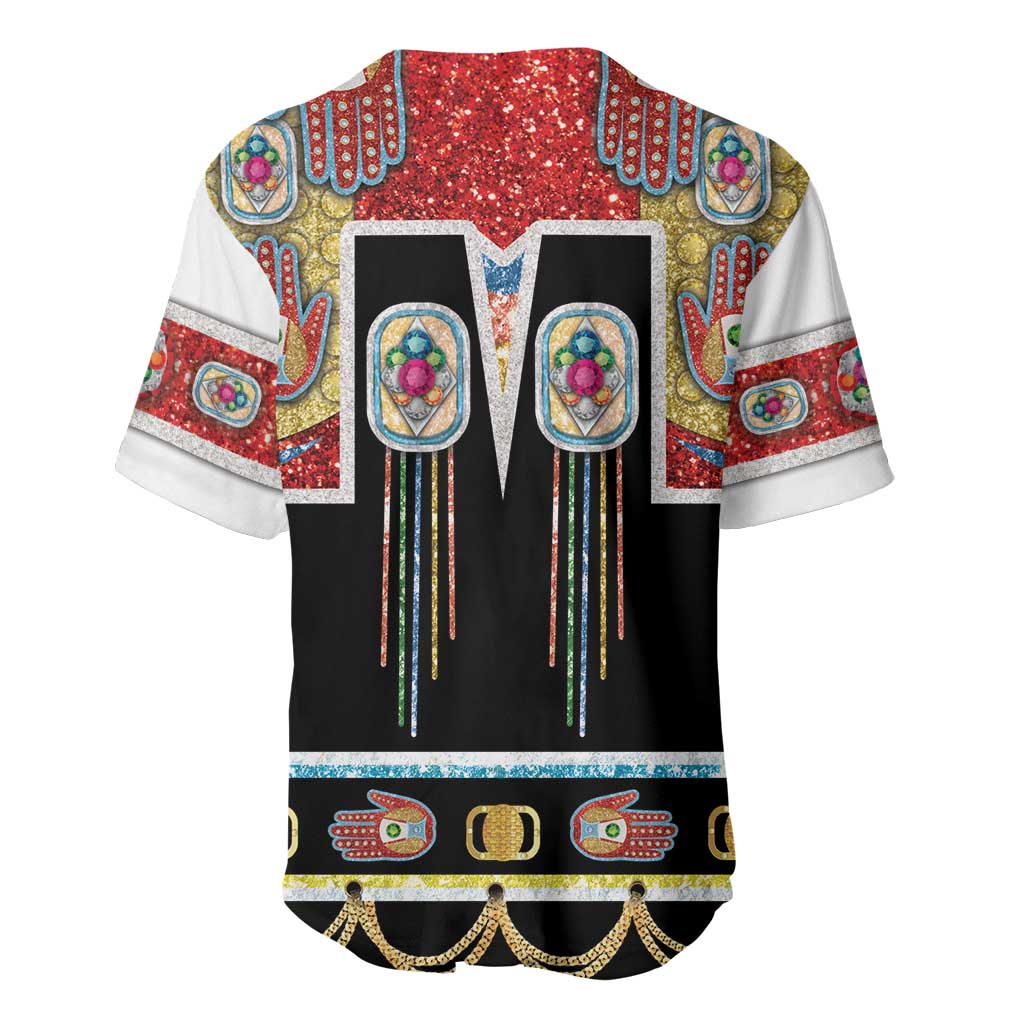 Vintage Rock Star Costume Baseball Jersey Rhinestone Inspired Glam Rock Stage Outfit