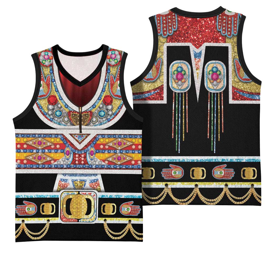 Vintage Rock Star Costume Basketball Jersey Rhinestone Inspired Glam Rock Stage Outfit