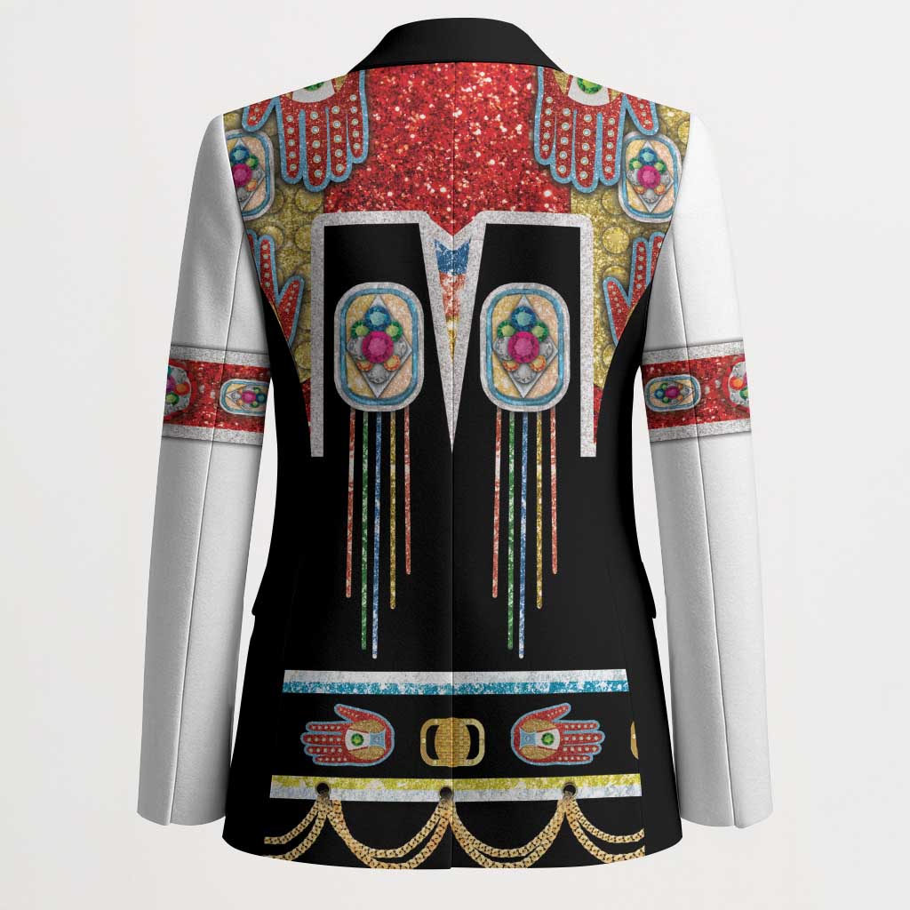Vintage Rock Star Costume Blazer Rhinestone Inspired Glam Rock Stage Outfit
