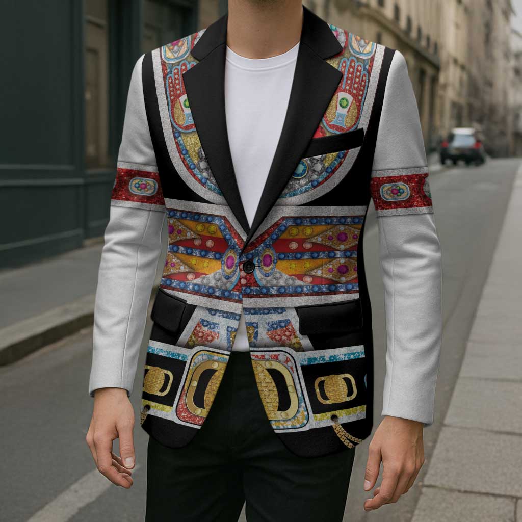 Vintage Rock Star Costume Blazer Rhinestone Inspired Glam Rock Stage Outfit