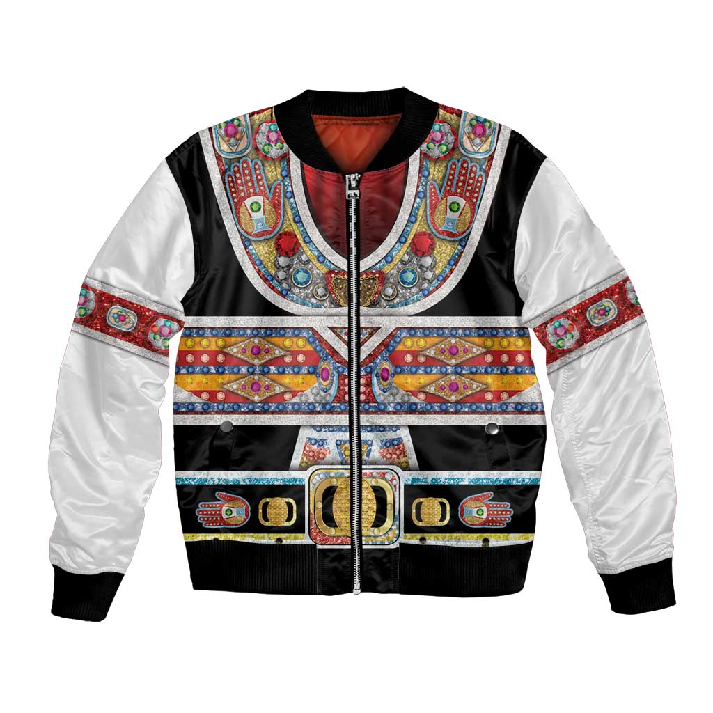 Vintage Rock Star Costume Bomber Jacket Rhinestone Inspired Glam Rock Stage Outfit