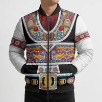 Vintage Rock Star Costume Bomber Puffer Jacket Rhinestone Inspired Glam Rock Stage Outfit