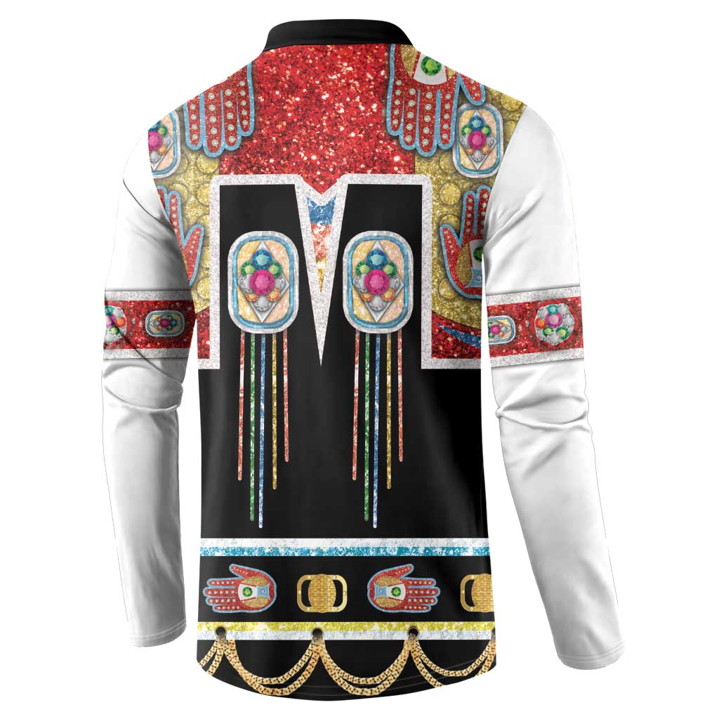 Vintage Rock Star Costume Button Sweatshirt Rhinestone Inspired Glam Rock Stage Outfit