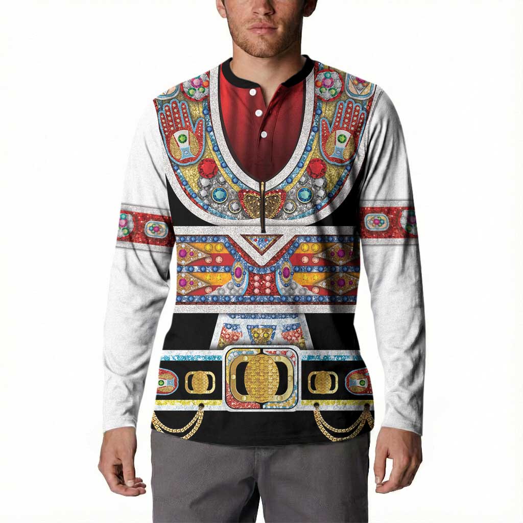 Vintage Rock Star Costume Button Sweatshirt Rhinestone Inspired Glam Rock Stage Outfit