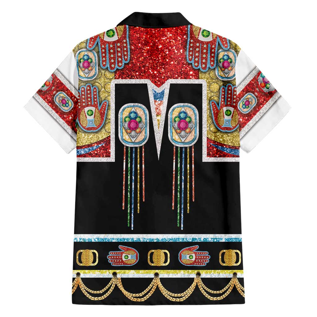 Vintage Rock Star Costume Hawaiian Shirt Rhinestone Inspired Glam Rock Stage Outfit