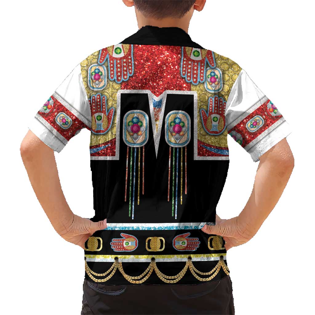 Vintage Rock Star Costume Hawaiian Shirt Rhinestone Inspired Glam Rock Stage Outfit