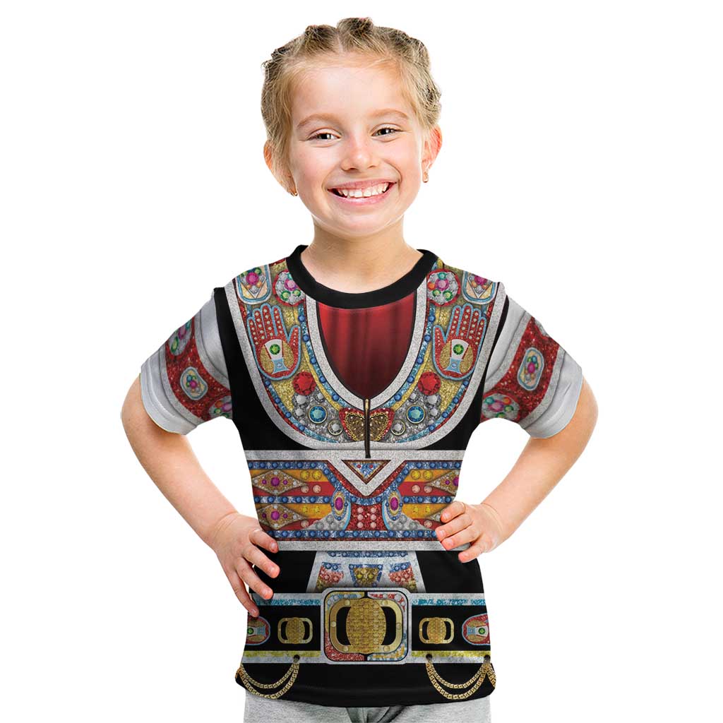 Vintage Rock Star Costume Kid T Shirt Rhinestone Inspired Glam Rock Stage Outfit