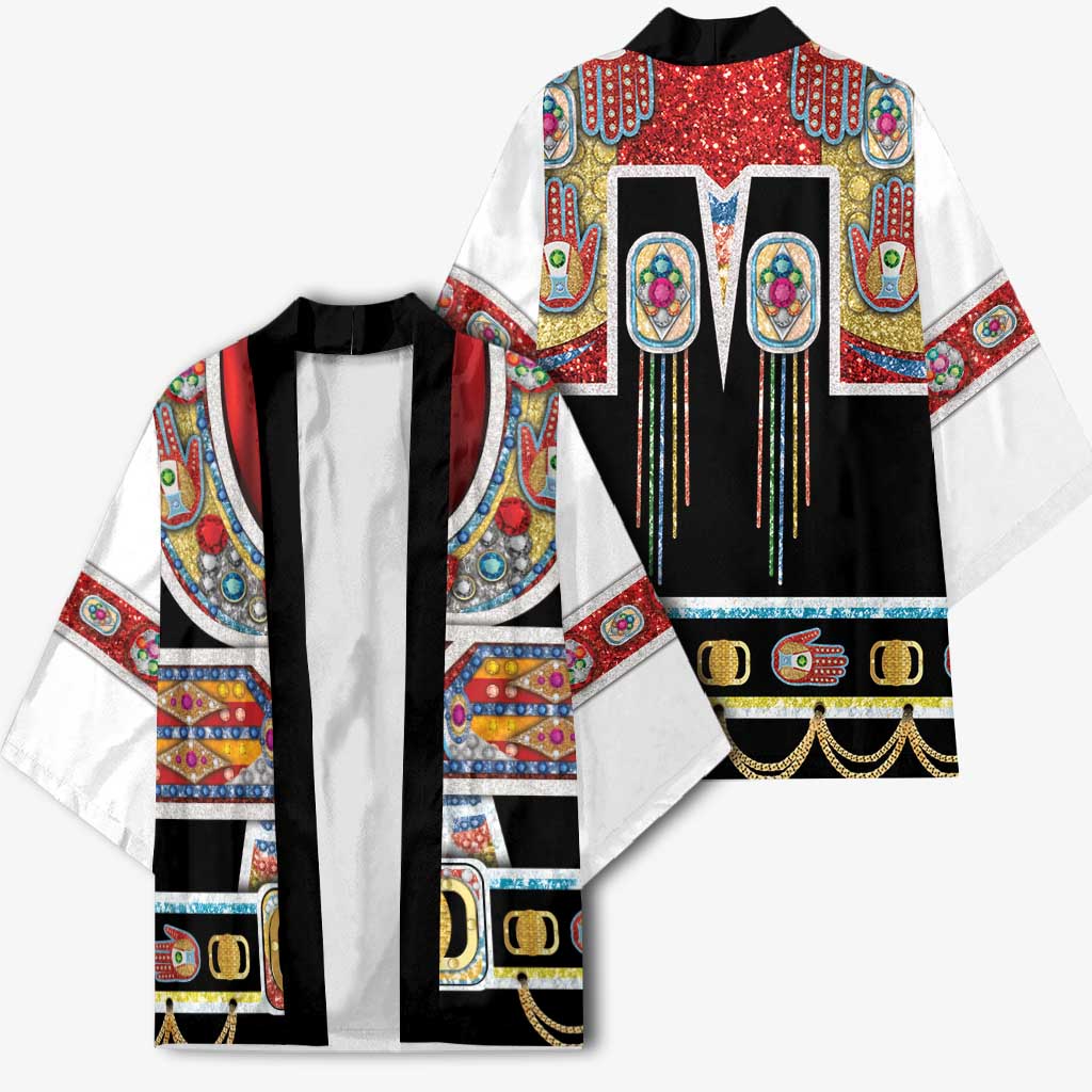 Vintage Rock Star Costume Kimono Rhinestone Inspired Glam Rock Stage Outfit