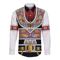 Vintage Rock Star Costume Long Sleeve Button Shirt Rhinestone Inspired Glam Rock Stage Outfit