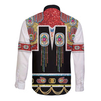 Vintage Rock Star Costume Long Sleeve Button Shirt Rhinestone Inspired Glam Rock Stage Outfit