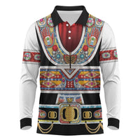 Vintage Rock Star Costume Long Sleeve Polo Shirt Rhinestone Inspired Glam Rock Stage Outfit