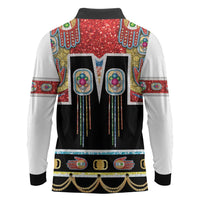 Vintage Rock Star Costume Long Sleeve Polo Shirt Rhinestone Inspired Glam Rock Stage Outfit