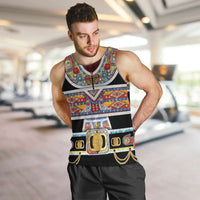 Vintage Rock Star Costume Men Tank Top Rhinestone Inspired Glam Rock Stage Outfit