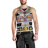 Vintage Rock Star Costume Men Tank Top Rhinestone Inspired Glam Rock Stage Outfit