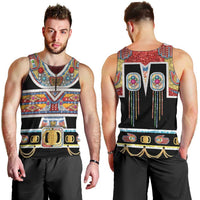 Vintage Rock Star Costume Men Tank Top Rhinestone Inspired Glam Rock Stage Outfit