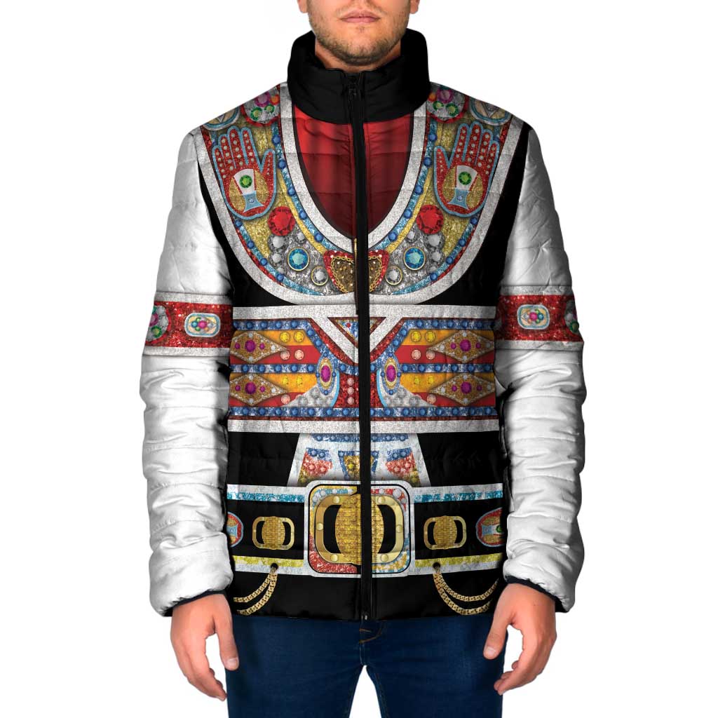 Vintage Rock Star Costume Padded Jacket Rhinestone Inspired Glam Rock Stage Outfit