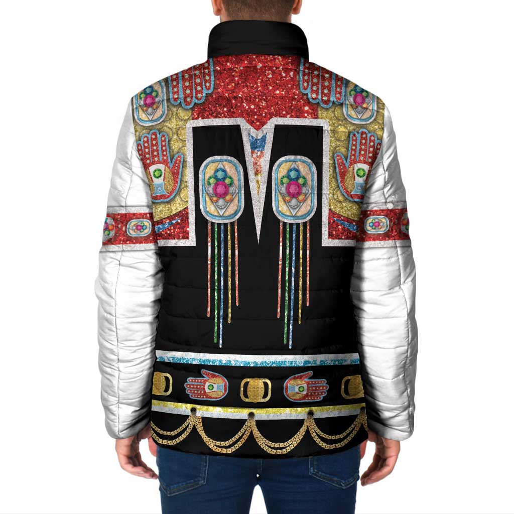 Vintage Rock Star Costume Padded Jacket Rhinestone Inspired Glam Rock Stage Outfit