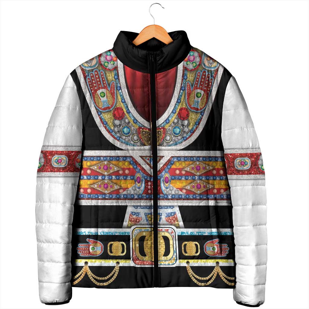 Vintage Rock Star Costume Padded Jacket Rhinestone Inspired Glam Rock Stage Outfit