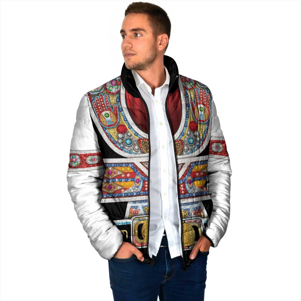 Vintage Rock Star Costume Padded Jacket Rhinestone Inspired Glam Rock Stage Outfit