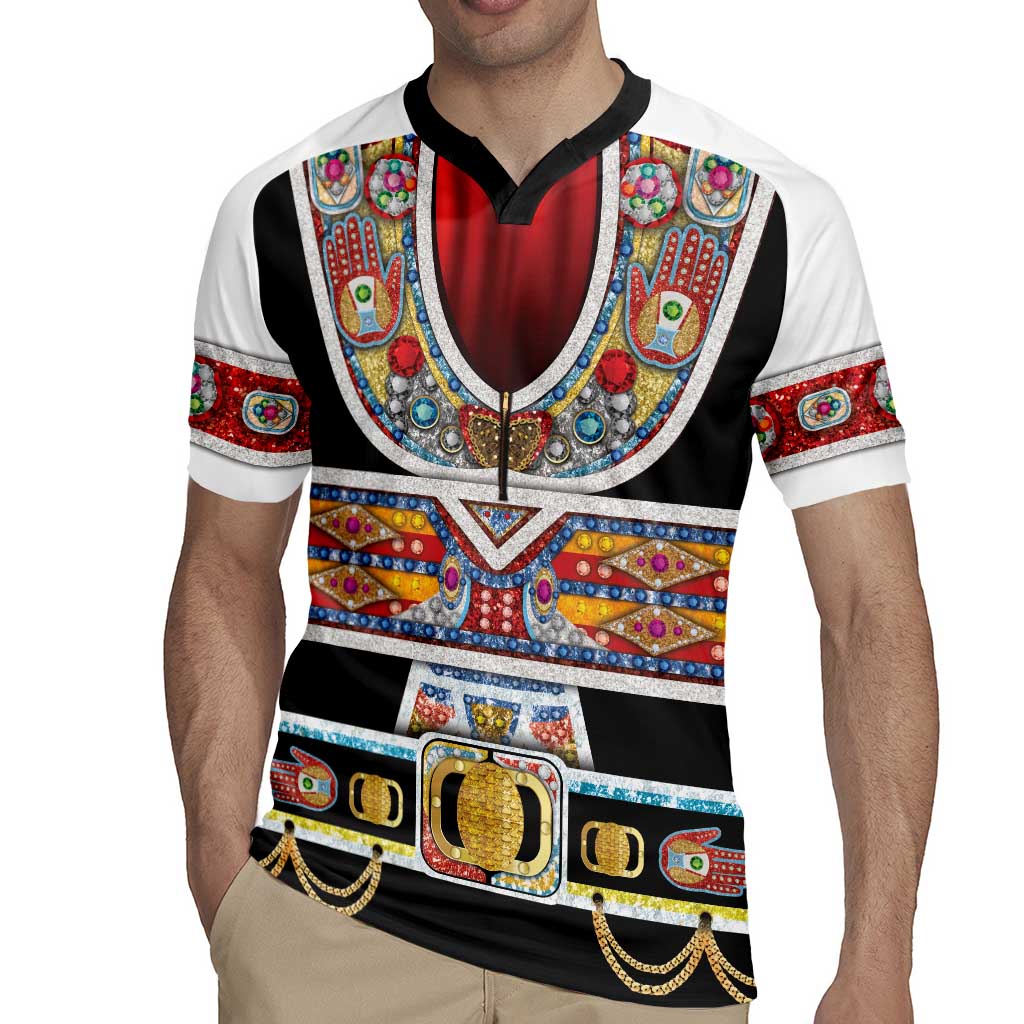 Vintage Rock Star Costume Rugby Jersey Rhinestone Inspired Glam Rock Stage Outfit