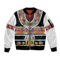 Vintage Rock Star Costume Sleeve Zip Bomber Jacket Rhinestone Inspired Glam Rock Stage Outfit
