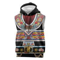 Vintage Rock Star Costume Sleeveless Hoodie Rhinestone Inspired Glam Rock Stage Outfit