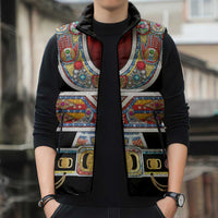 Vintage Rock Star Costume Sleeveless Puffer Jacket Rhinestone Inspired Glam Rock Stage Outfit