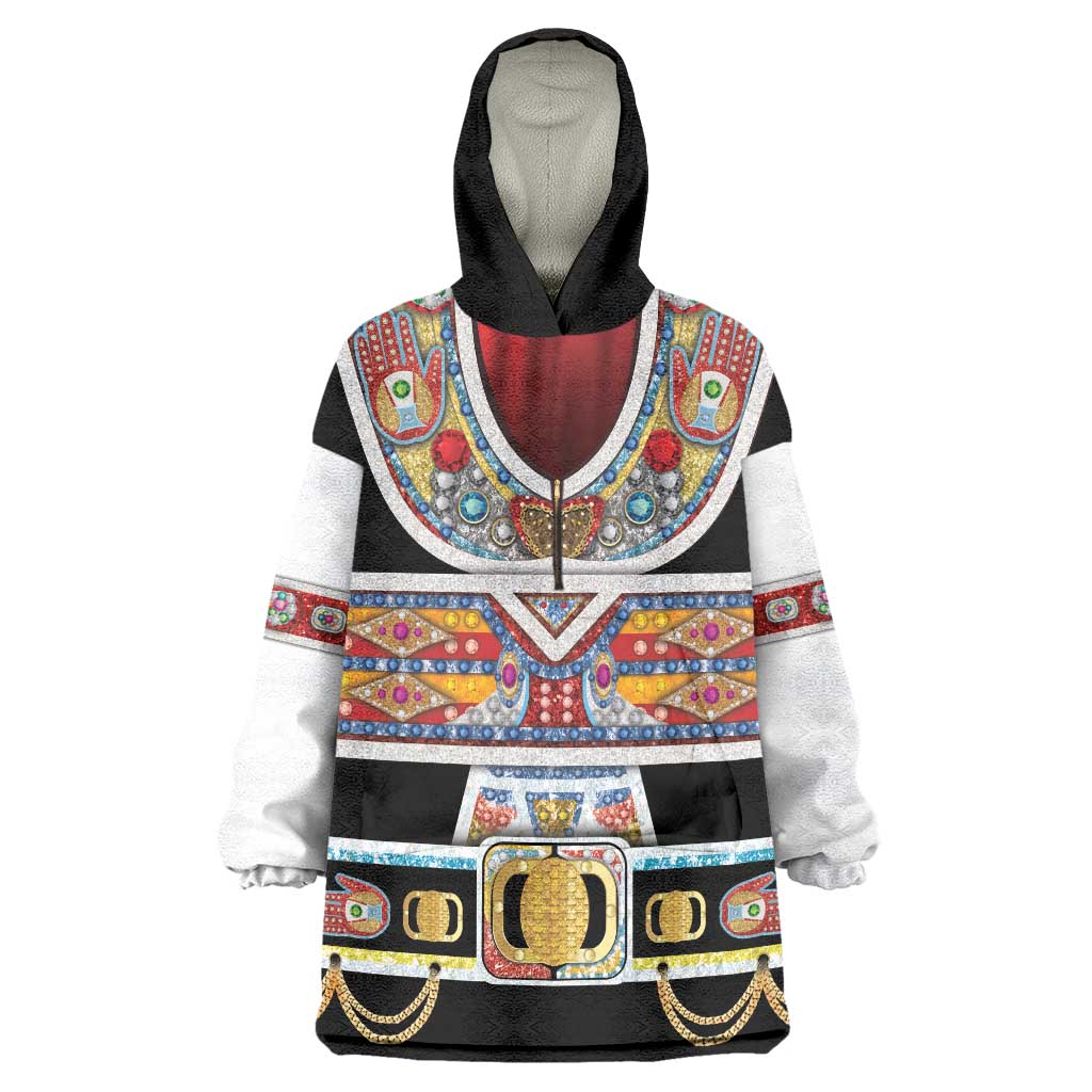 Vintage Rock Star Costume Wearable Blanket Hoodie Rhinestone Inspired Glam Rock Stage Outfit