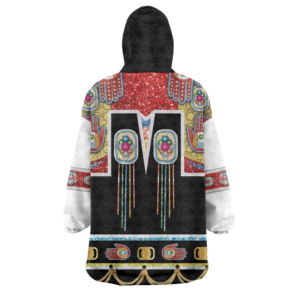 Vintage Rock Star Costume Wearable Blanket Hoodie Rhinestone Inspired Glam Rock Stage Outfit