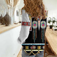 Vintage Rock Star Costume Women Casual Shirt Rhinestone Inspired Glam Rock Stage Outfit