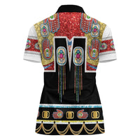 Vintage Rock Star Costume Women Polo Shirt Rhinestone Inspired Glam Rock Stage Outfit