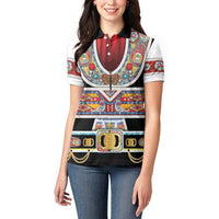 Vintage Rock Star Costume Women Polo Shirt Rhinestone Inspired Glam Rock Stage Outfit