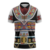 Vintage Rock Star Costume Zipper Polo Shirt Rhinestone Inspired Glam Rock Stage Outfit
