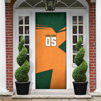 Custom Ivory Coast Football Door Cover Elephant Geometric African Art Style