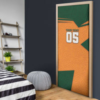 Custom Ivory Coast Football Door Cover Elephant Geometric African Art Style