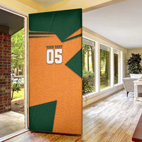 Custom Ivory Coast Football Door Cover Elephant Geometric African Art Style
