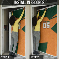 Custom Ivory Coast Football Door Cover Elephant Geometric African Art Style