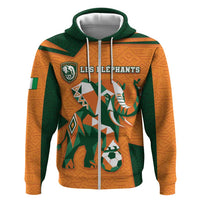 Custom Ivory Coast Football Hoodie Elephant Geometric African Art Style