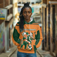 Custom Ivory Coast Football Hoodie Elephant Geometric African Art Style