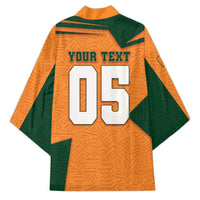 Custom Ivory Coast Football Kimono Elephant Geometric African Art Style