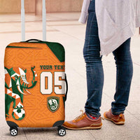 Custom Ivory Coast Football Luggage Cover Elephant Geometric African Art Style
