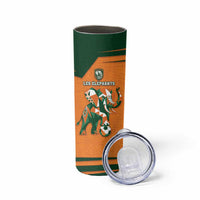 Custom Ivory Coast Football Skinny Tumbler Elephant Geometric African Art Style