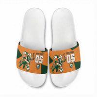 Custom Ivory Coast Football Slide Sandals Elephant Geometric African Art Style