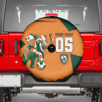 Custom Ivory Coast Football Spare Tire Cover Elephant Geometric African Art Style