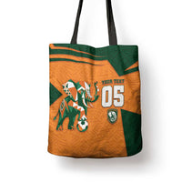 Custom Ivory Coast Football Tote Bag Elephant Geometric African Art Style