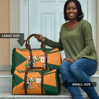 Custom Ivory Coast Football Travel Bag Elephant Geometric African Art Style