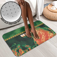 Senegal Football Bathroom Set Fiery Lion Halftone Mix Gradient Map Style