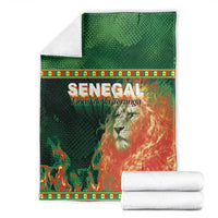 Senegal Football Blanket Fiery Lion Halftone Mix Gradient Map Style