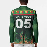 Custom Senegal Football Blazer Fiery Lion Halftone Mix Gradient Map Style