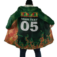 Custom Senegal Football Cloak Fiery Lion Halftone Mix Gradient Map Style